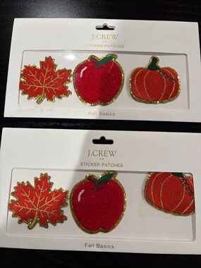 J. Crew Red & Orange Fall Sticker Patch Trio